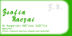 zsofia maczai business card